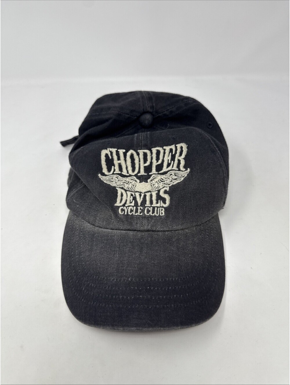 Old Navy Choppers Devils Cycle Club Gray Adjustable Baseball Hat A/M